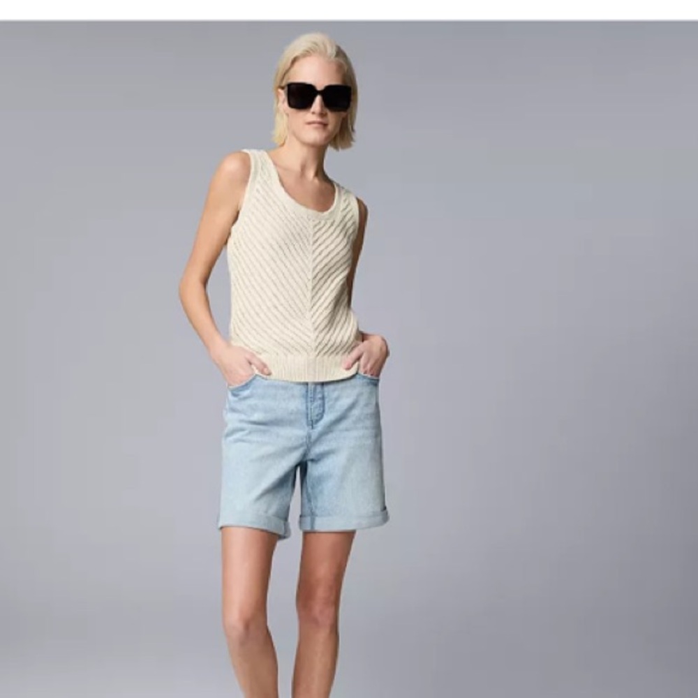 Beige crochet tank top